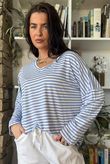  Perfect Breton V Long Sleeve Top Light Denim /23
